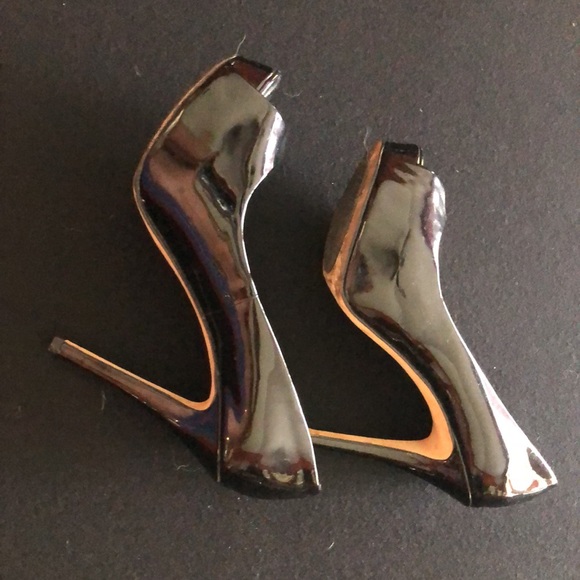 Barney’s of New York - Vero Cuoio Black patent leather, 4 1/2 inch heel peep toe - Picture 4 of 7